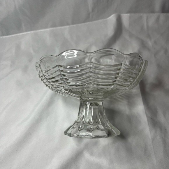 Elegant Clear Glass Pedestal Bowl - Picture 4 of 5